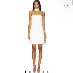 LPA strapless white mini dress